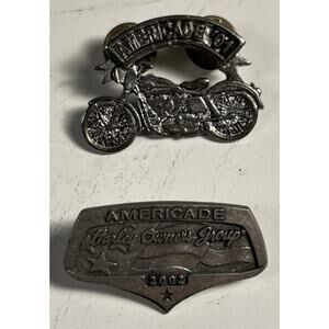HARLEY DAVIDSON HOG RALLY 2002 AMERICADE And 2001 Pin..